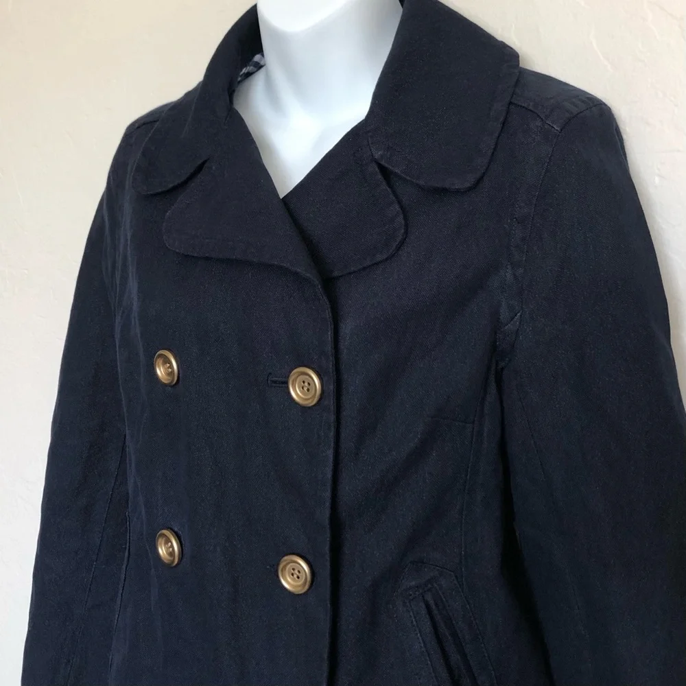 J.Crew Indigo Double Breasted Blazer Sz 8 - Picture 7 of 13